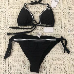 Banana Moon 2 piece black and white bathing suit.